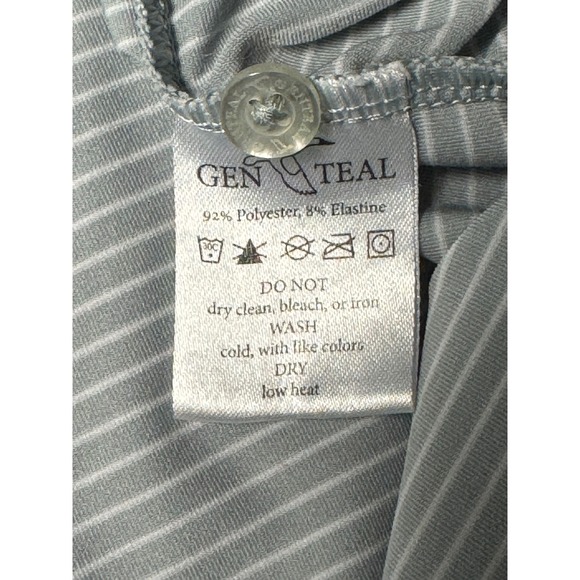Genteal Performanc Polo Shirt Mens XL Gray White Stripe Short Sleeve Golf - Picture 12 of 12
